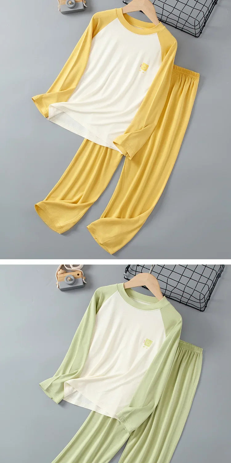 Soft and Cute Modal Fall Winter Children's Pajamas Set