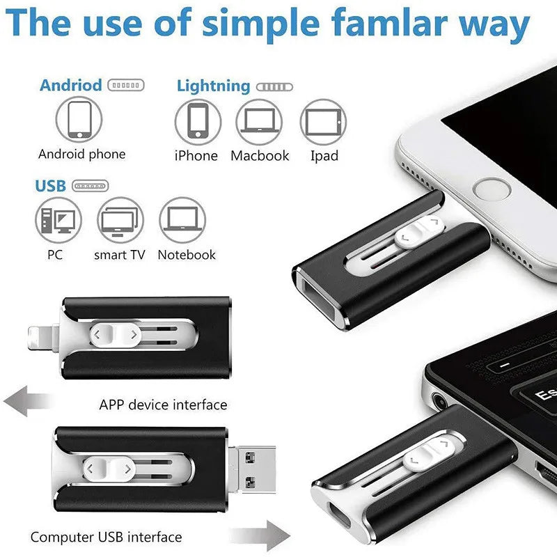 USB 3.0 4in1 OTG - Bộ nhớ ngoài đa năng cho điện thoại - Daisan Mart