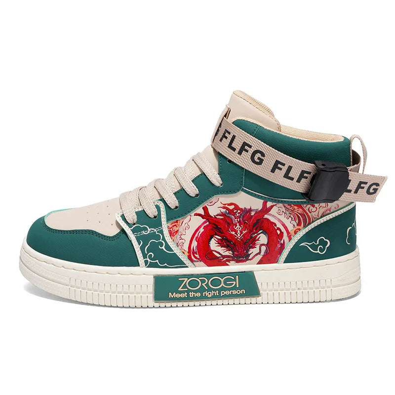 High-end Men's Sneakers with Fashionable Printed Patterns