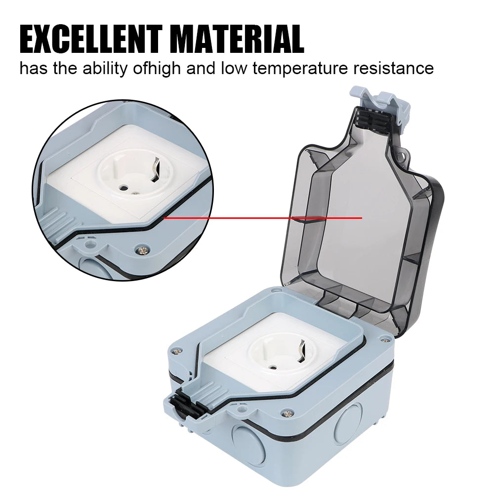 Ổ Cắm Đôi Ngoài Trời IP66 Có USB, Công Tắc 16A Chống Nước