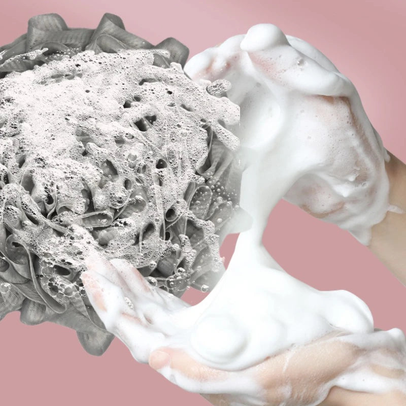 Bông Tắm 2 Trong 1 Lưới Kèm Túi Rút Đựng Xà Phòng