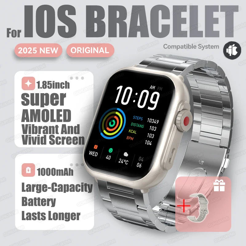 2025 AMOLED 1.85 IP68 Fashion Smart Watch