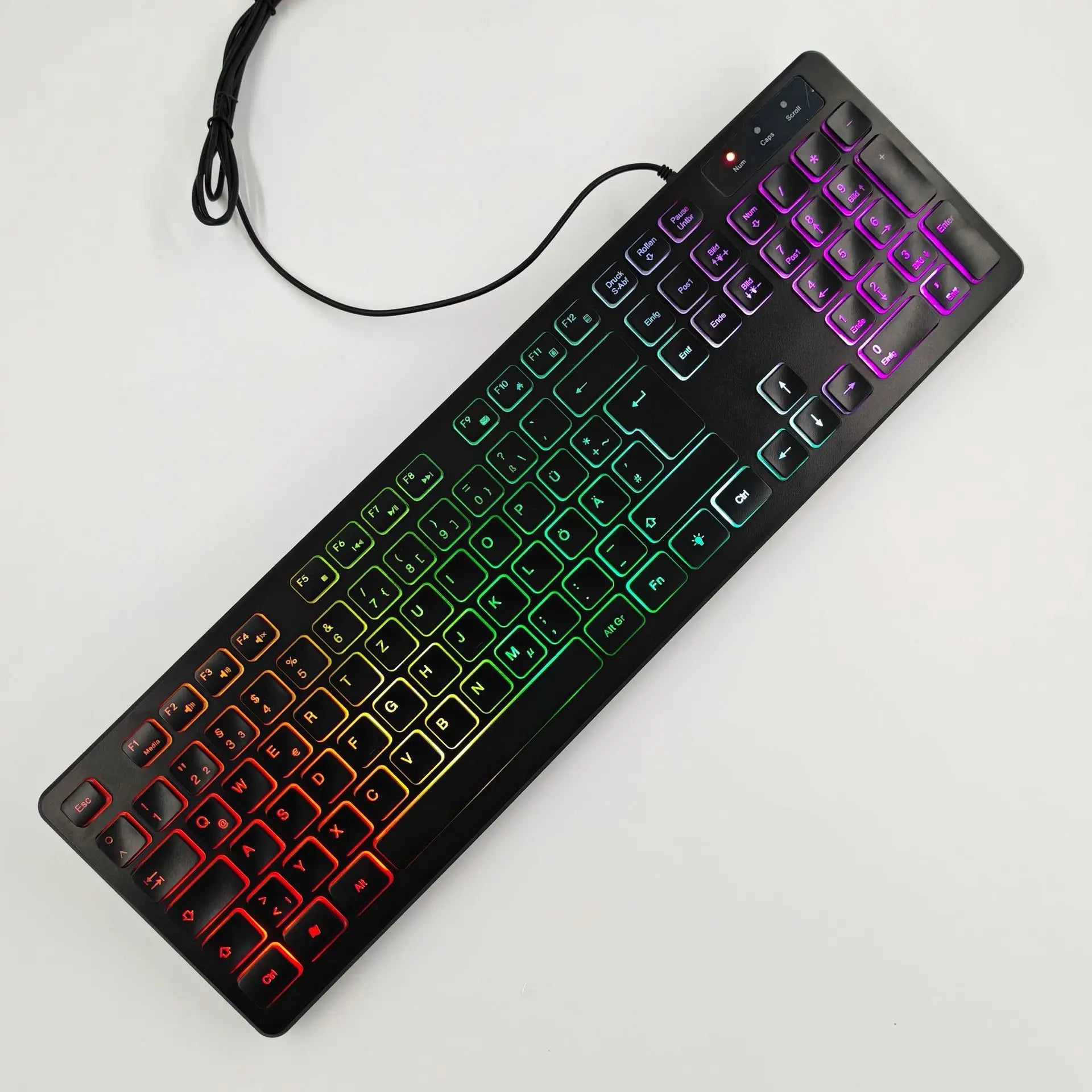 Wired RGB Gaming Mechanical Keyboard, LED Lights, Super Quiet