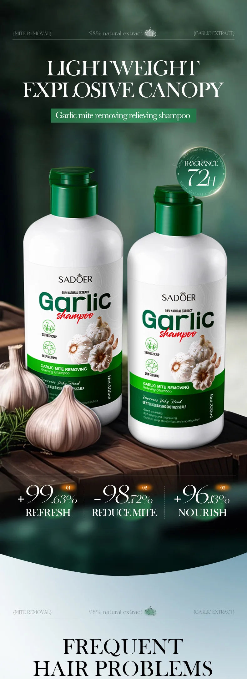 SADOER shampoo soothes itching, removes dandruff, and controls oil