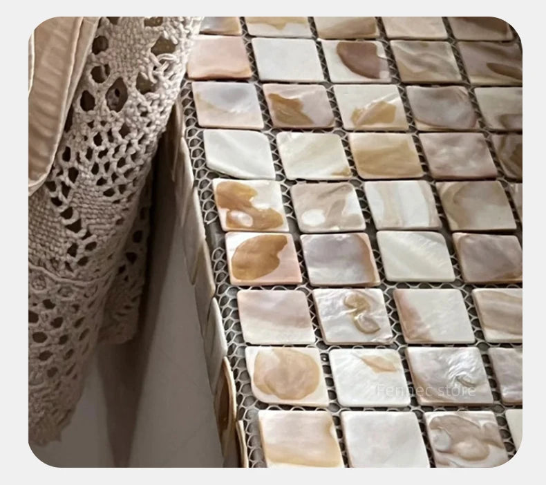Natural Seashell Mosaic Tiles 30cm - Wall Decoration
