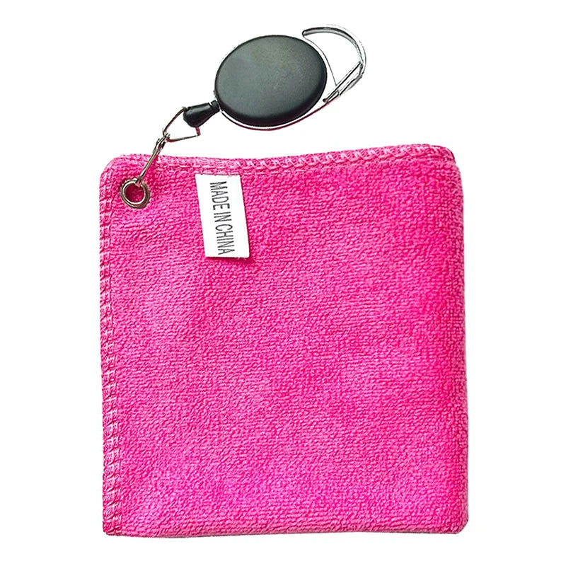 Multi-Purpose Golf Cleaning Towel with Retractable Hook - Convenient