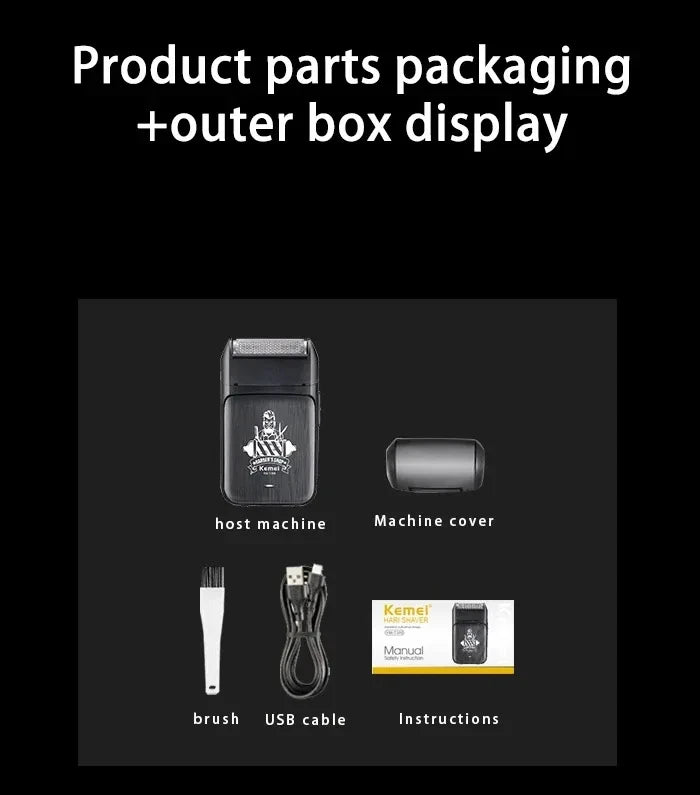 Kemei Tông Đơ Cắt Tóc Không Dây Sạc USB Đa Năng