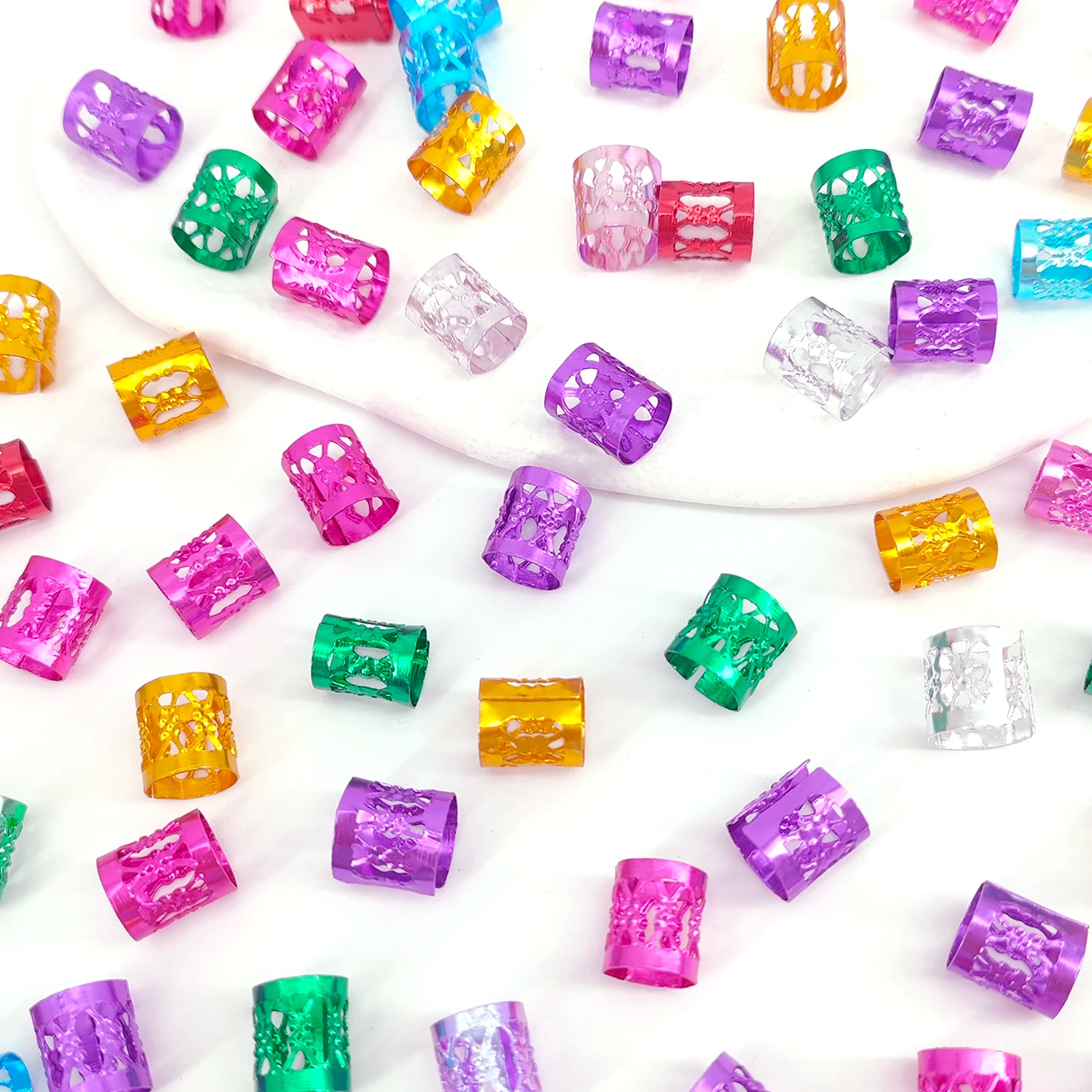 100 Piece Hair Rings - Multi-Color for Tet &amp; Curly Hair