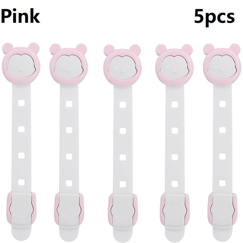 5Pcs 5 Speeds Adjustable Child NEW Safety Plastic Cabinet Lock Baby Protection for Refrigerators Security Drawer  Toilet Latches - Daisan Mart