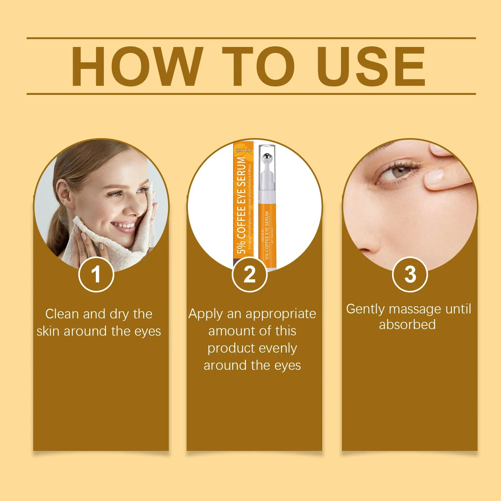 Collagen Anti-Wrinkle Eye Serum Reduces Dark Circles and Puffiness