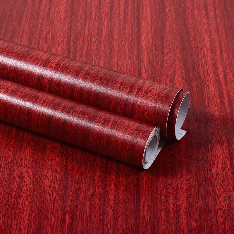 Wood Grain Home Decor Furniture Waterproof Vinyl Wall Sticker Self Adhesive PVC Wallpaper Kitchen Cabinet Door Sticker