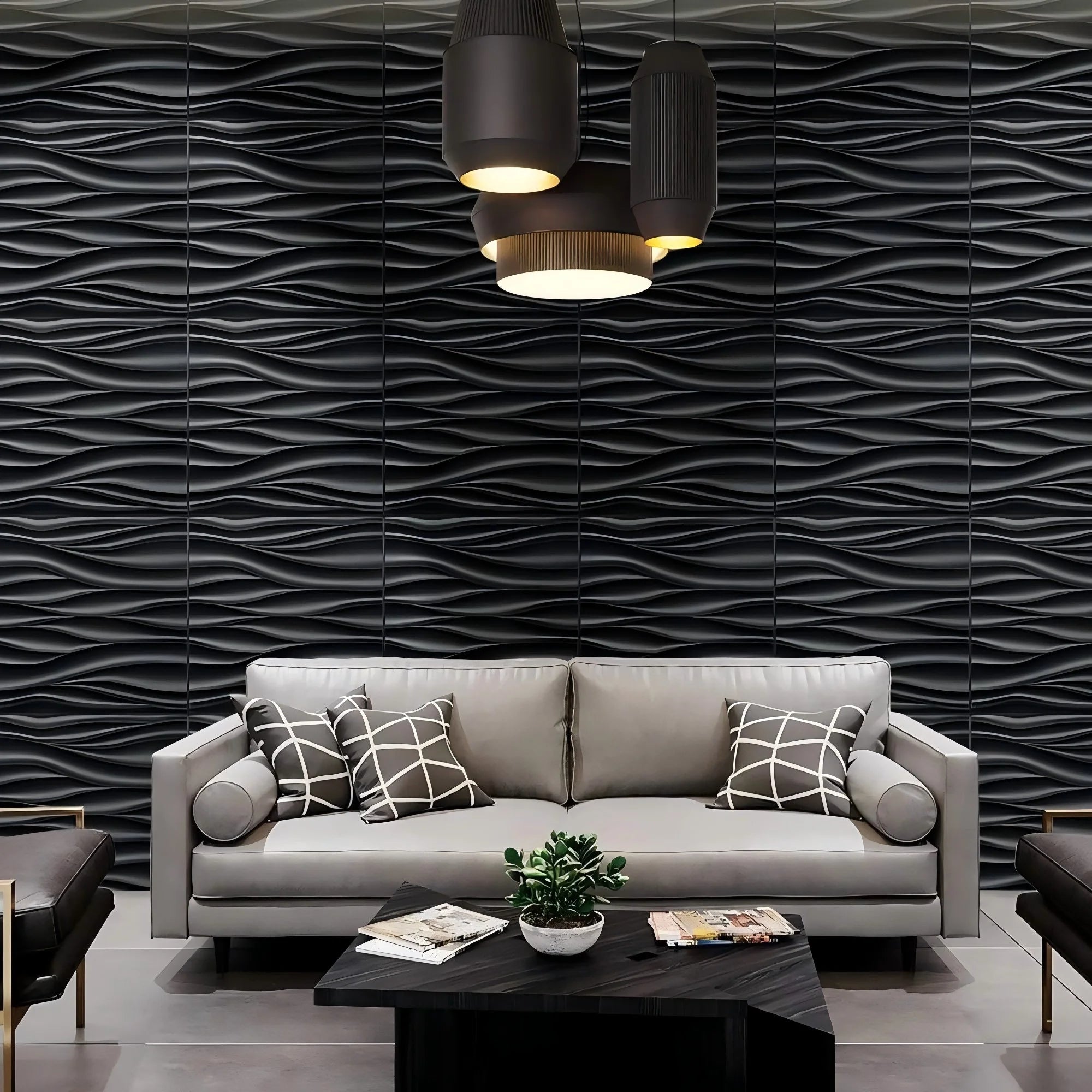 3D Wave Wall Panels 30x30cm Living Room Decoration