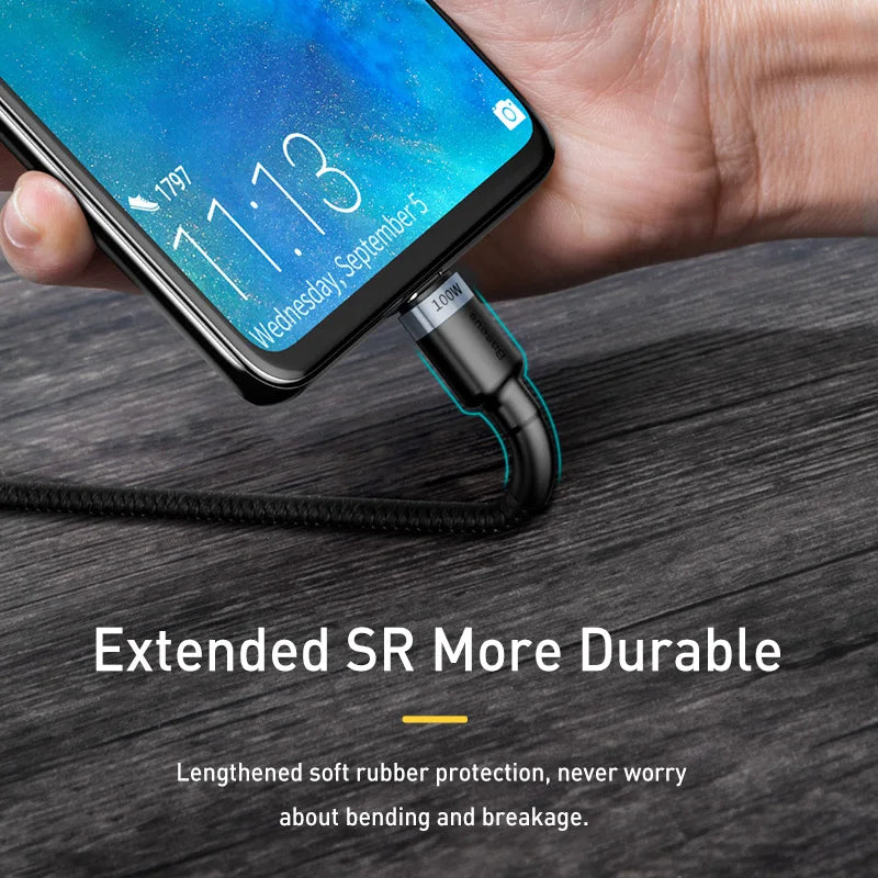 Cáp Sạc Nhanh Baseus 100W USB-C Cho iPhone & Macbook - Daisan Mart