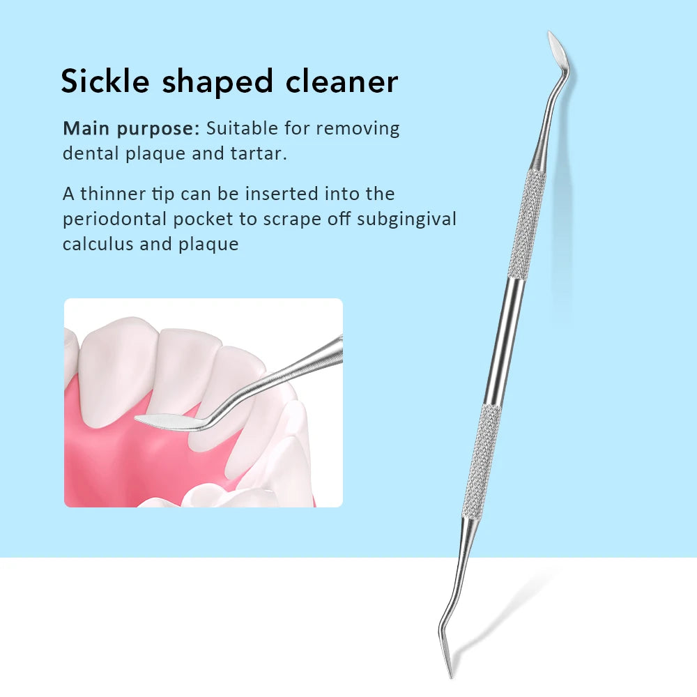 4pcs/Set Tartar Scraper Scaler Plaque Remover Teeth Cleaning Tool Dentist Dental Hygiene Kit Dental Calculus Remover Oral Care - Daisan Mart