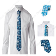 Cà vạt nam Xanh Trời Máy Bay Bay Qua Bầu Trời