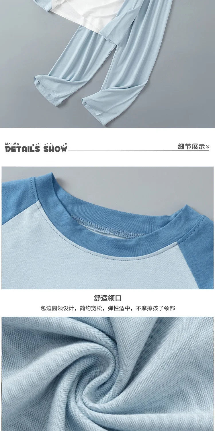 Soft and Cute Modal Fall Winter Children's Pajamas Set