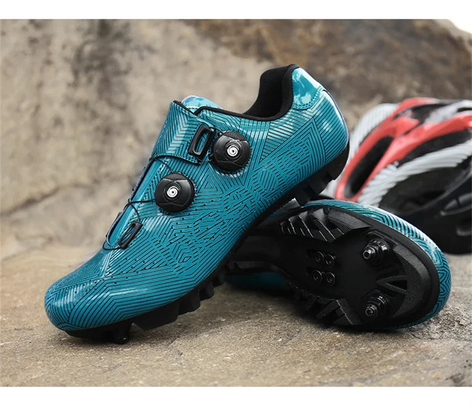 Giày Đạp Xe Nam Siêu Nhẹ Khóa Đôi Phát Sáng MTB