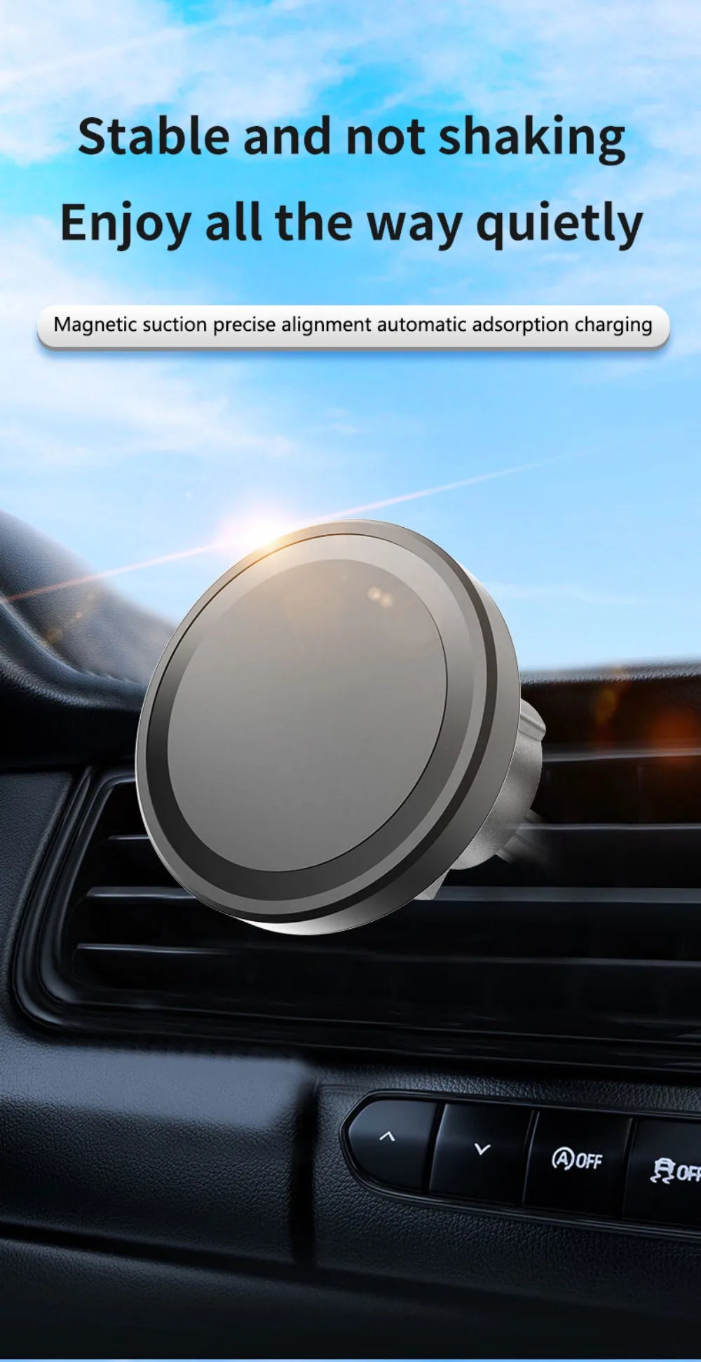 Magnetic Phone Wireless Charger Air Vent Holder For Magsafe iPhone 16 15 14 13 12 Pro Max Cellphone Fast Charging Bracket Stand