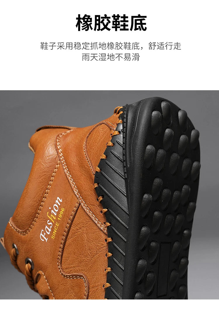 High Quality Men's Handmade Leather Shoes - Size 38-48, Anti-Slip