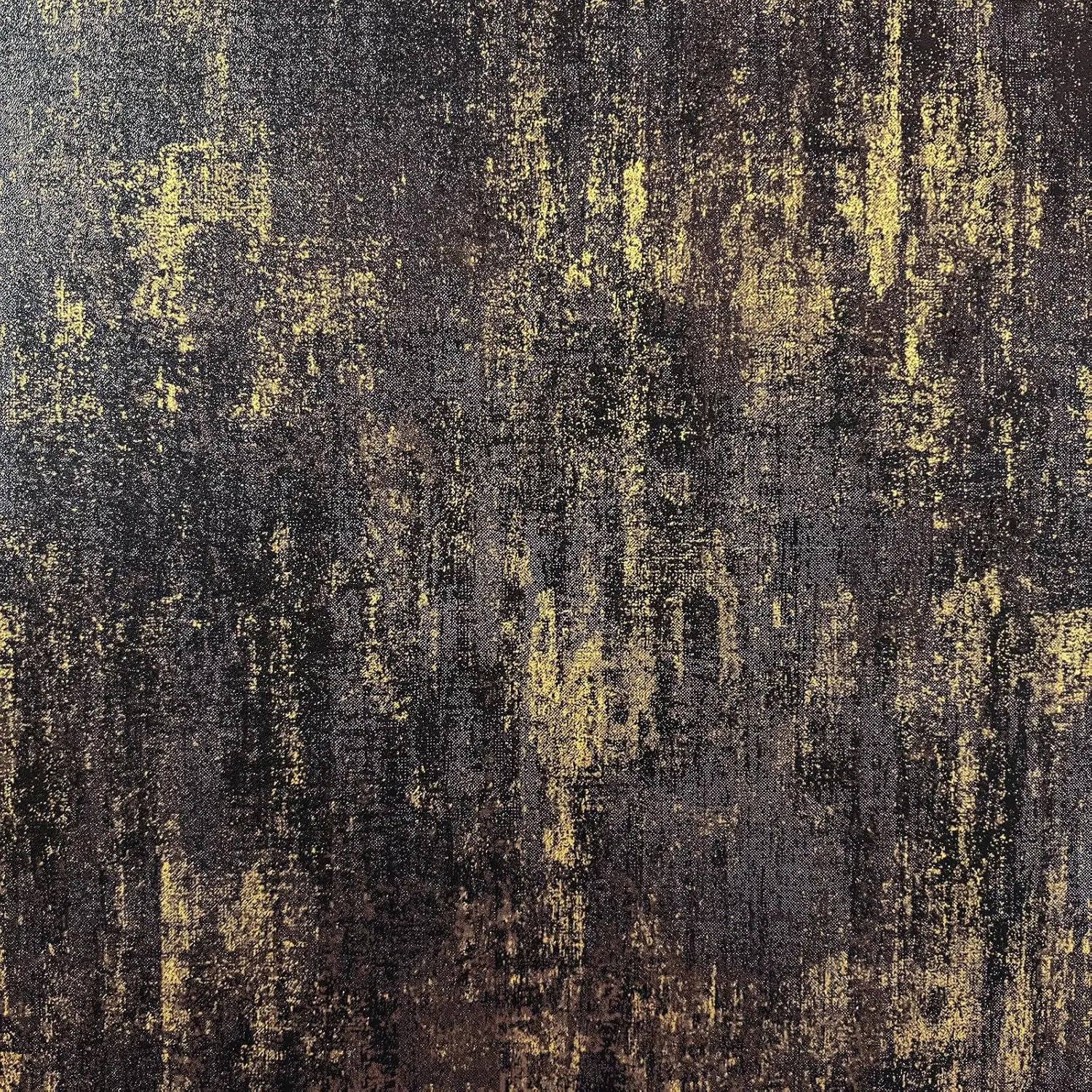 Vintage Black Gold Metallic Peel and Stick Wallpaper Self Adhesive Industrial Metallic Concrete Wall Paper Stick on Wallpaper