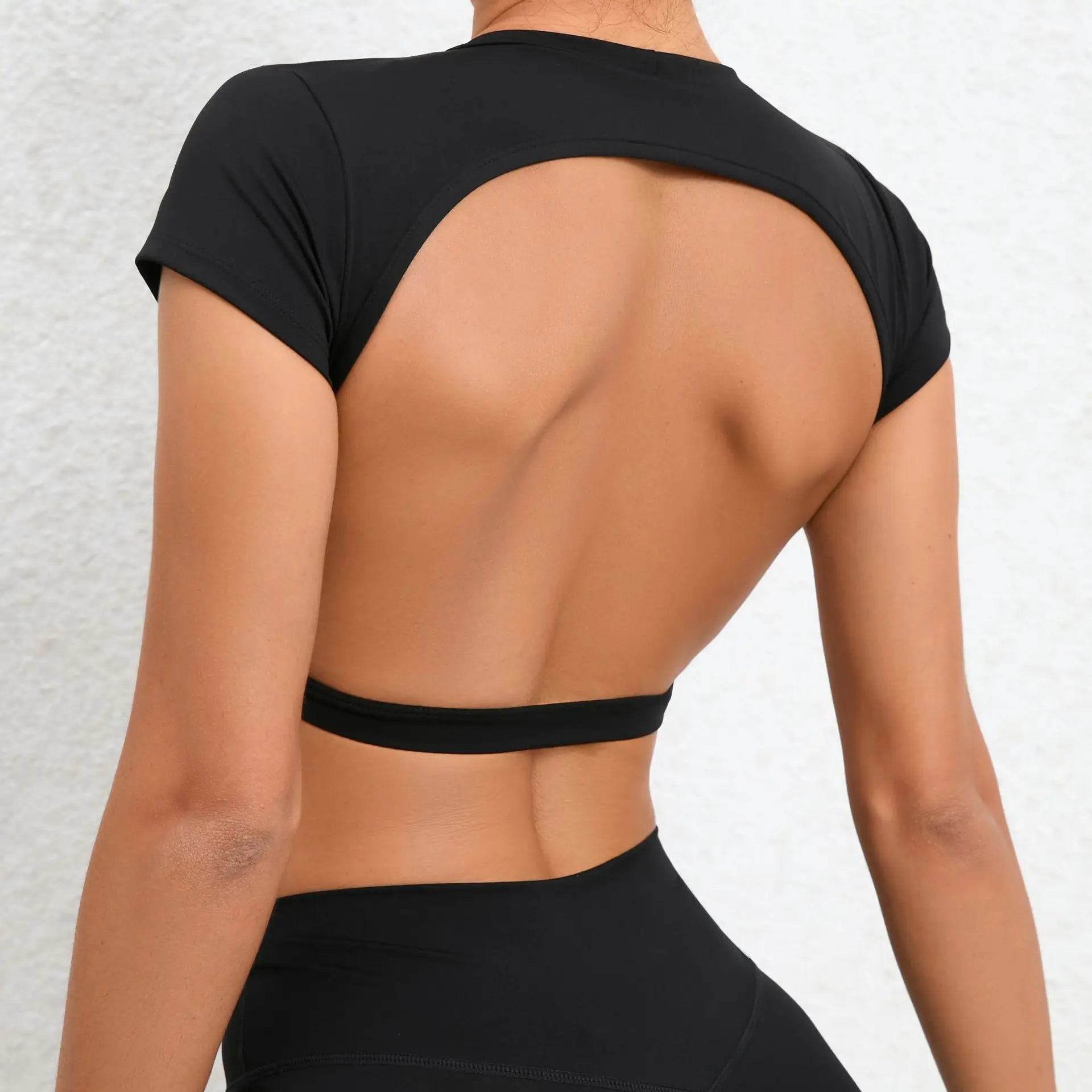Women's Breathable Backless Yoga Gym Active Sports Shirt