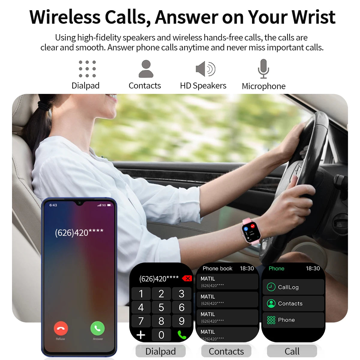 Đồng Hồ Thông Minh 1.83 Gọi BT, Theo Dõi Sức Khỏe