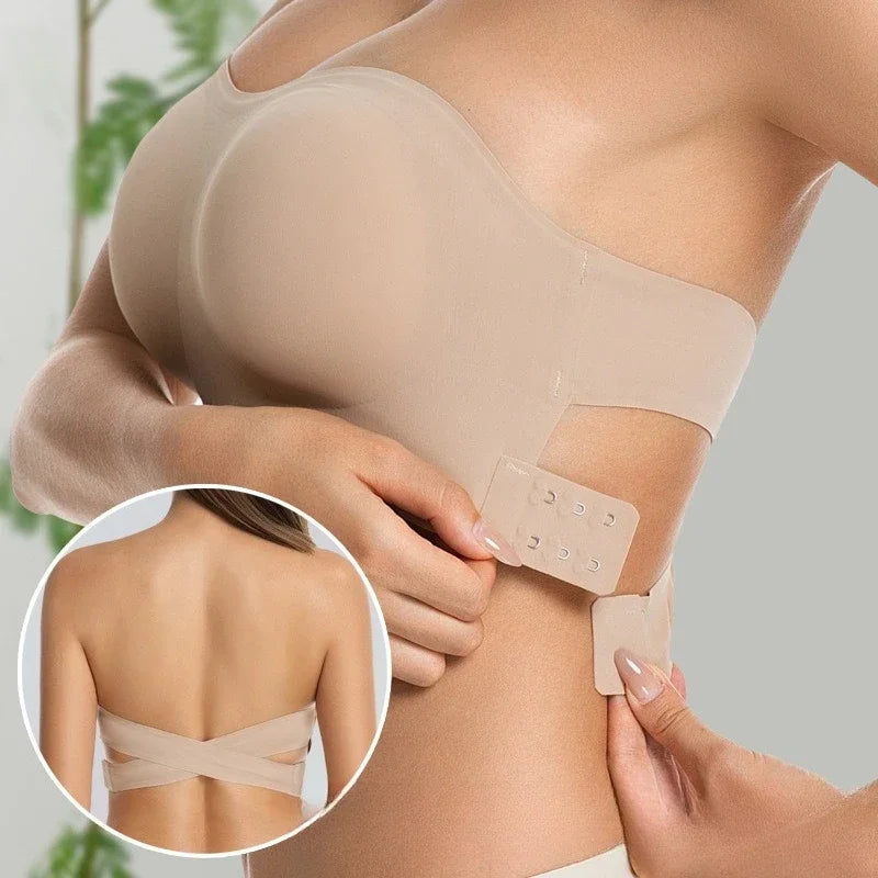 Women's Wireless Push-Up Bra Enhances Smooth Back Beauty