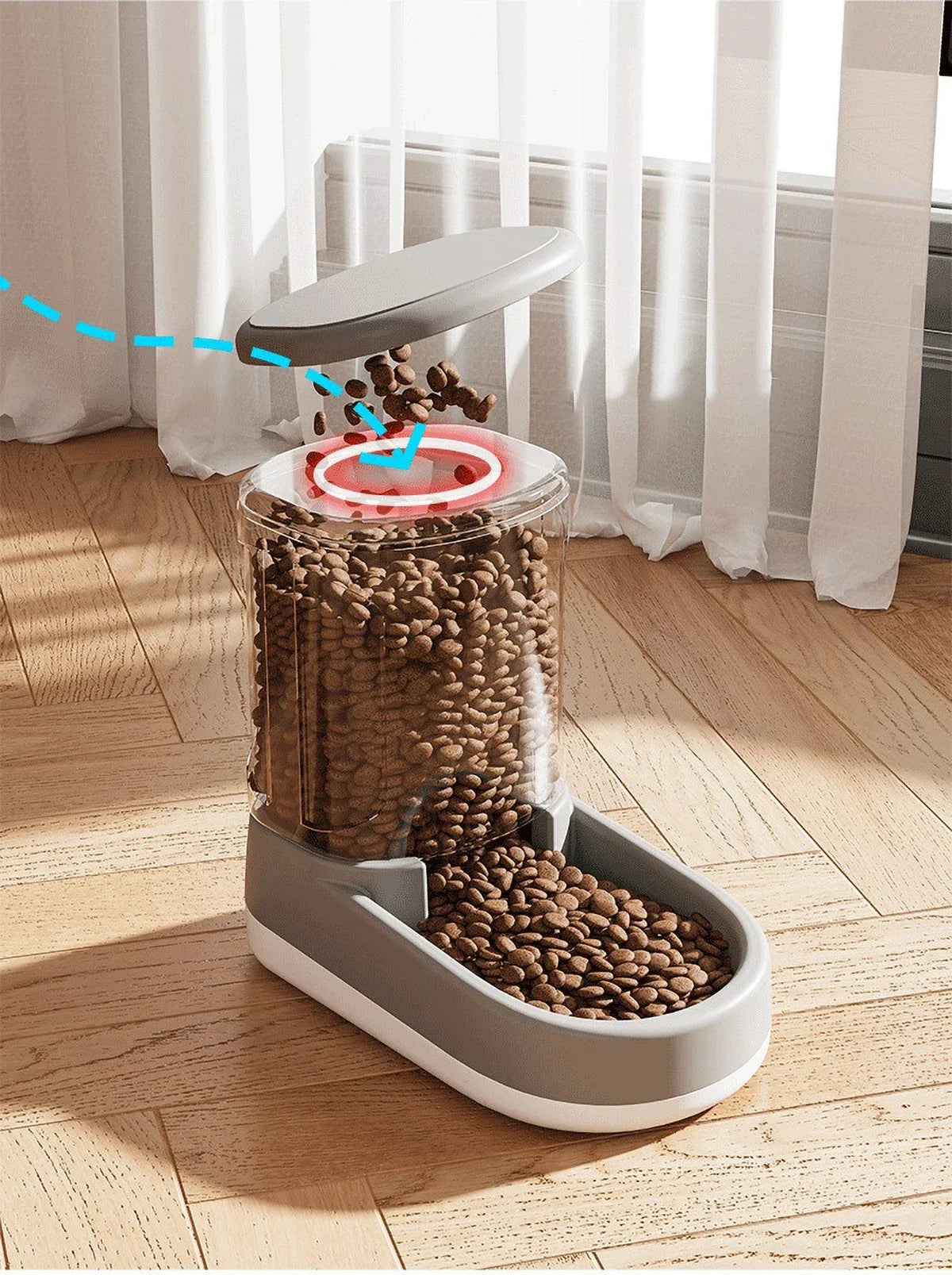 3.8L Large Capacity Pet Feeder Water Modern Design Dispenser Food Grade PP Material Anti Slip Bottom Design for Dog Cat Feeding - Daisan Mart