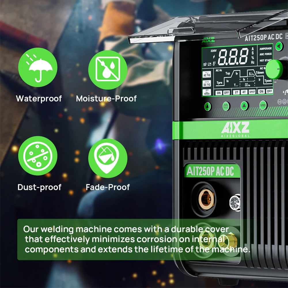 AIXZ 5 in 1 HF TIG AC/DC Aluminum Welding Machine MMA ARC Argon Precise Digital Pulse 2T/4T TIG Welder Stainless IGBT Inverter - Daisan Mart