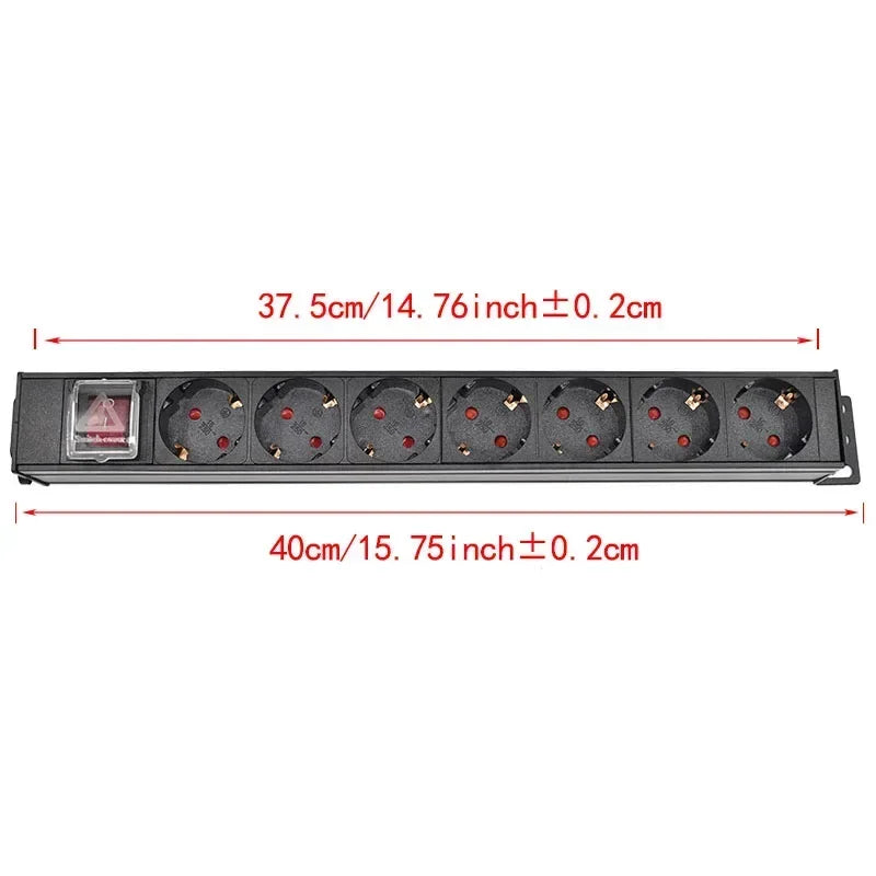 Ổ Cắm PDU Nhôm Tủ Điện 2-10 Ổ Chuẩn Đức Có Công Tắc - Daisan Mart