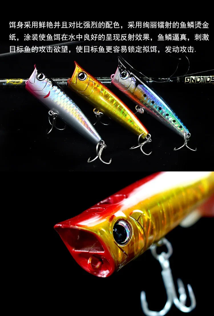 Mồi Giả Câu Cá MUKUN Popper Nổi 8.5-30g