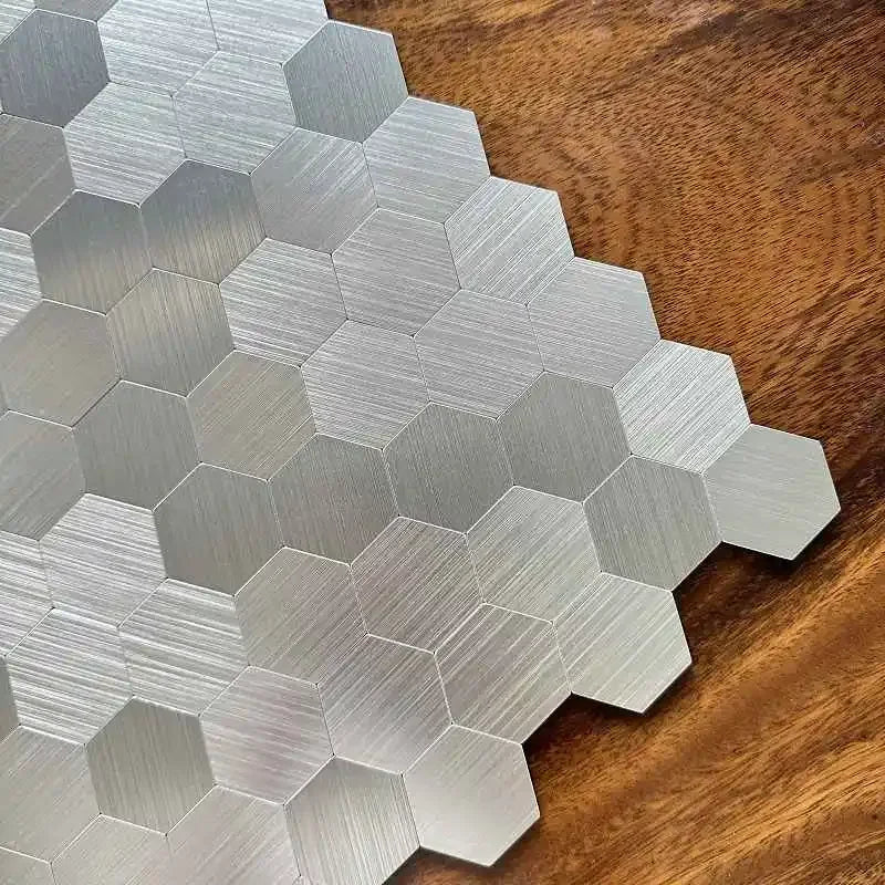 4pcs/lot Mosaic Wall Tile Peel And Stick Self Adhesive Waterproof Aluminum composite hexagon Kitchen Bath Tile Backsplash 97