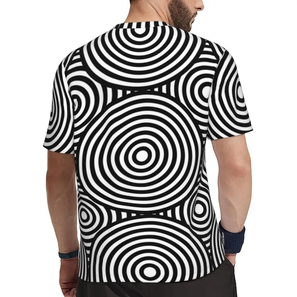 Stylish Mondrian Striped Men's Gym T-Shirt