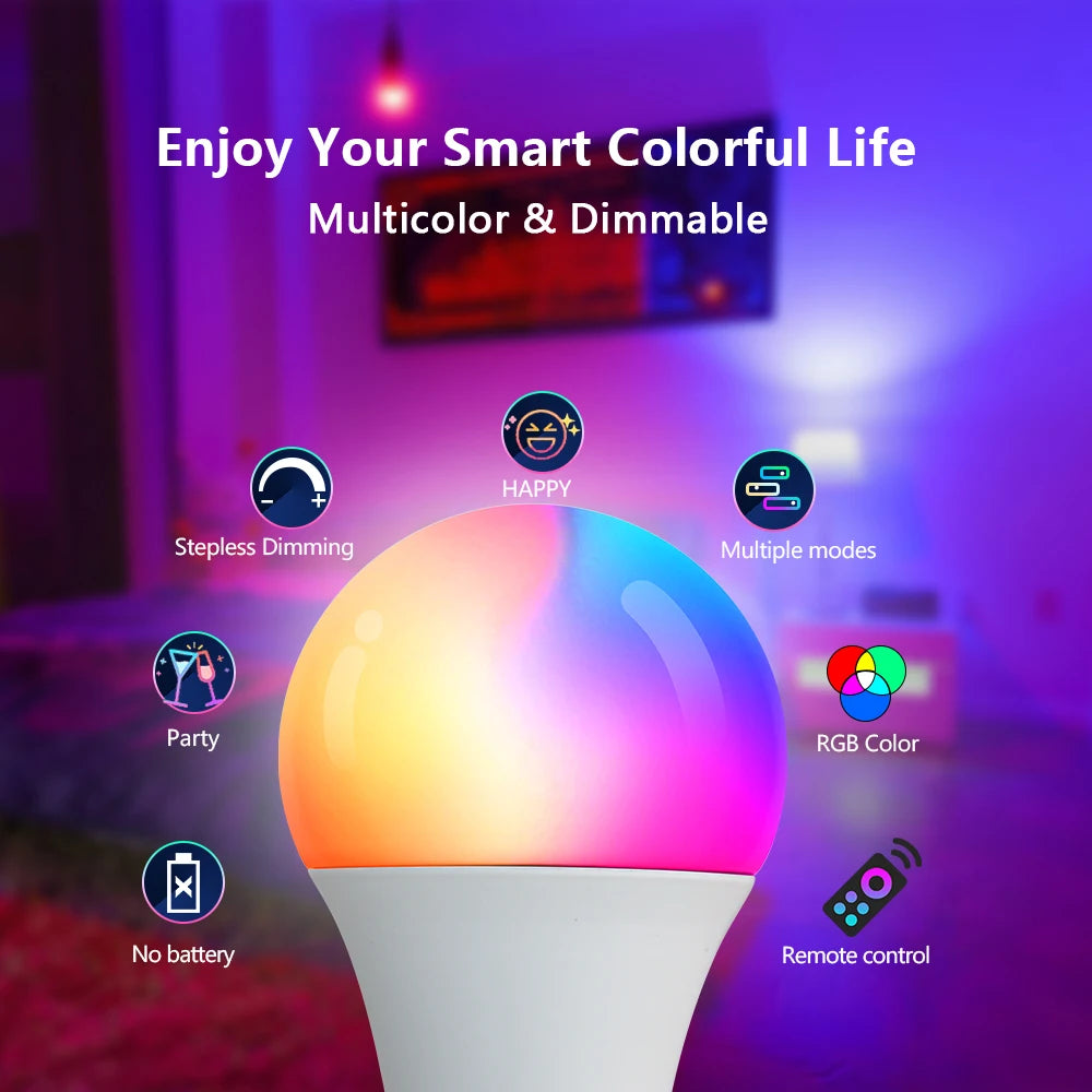 Bóng Đèn LED Đổi Màu RGB E27 Điều Khiển Từ Xa