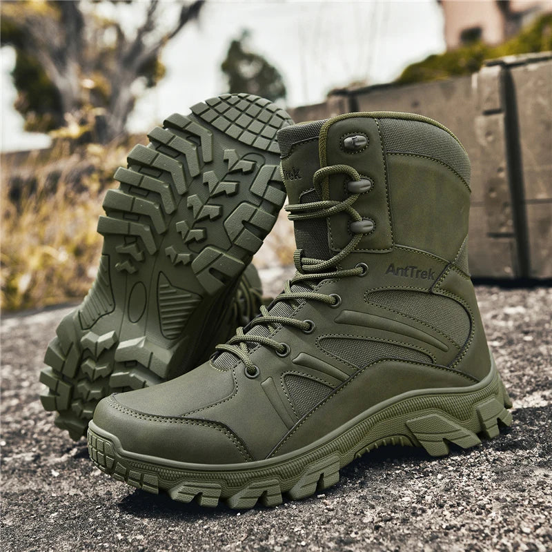 Men's Fashion Boots - Motocross Style High-Top Boots