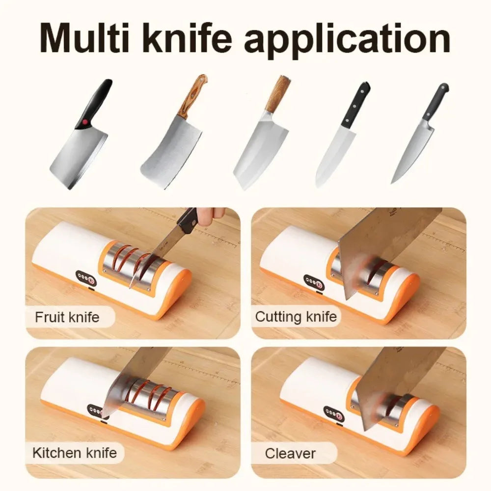 4 speed multi-function electric knife sharpener for kitchen.