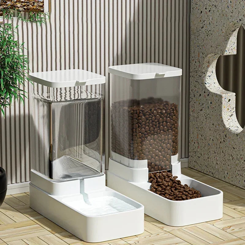 Pet automatic feeder cat water dispenser dog bowl medium-sized dog feeding water feeding basin combination food storage bucket - Daisan Mart