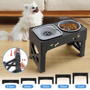 3 in 1 Pet Feeder Anti-Slip Foldable Stand Slow Feeder Bowl Anti-Spill Adjustable Height Elevated Dog Bowls - Daisan Mart