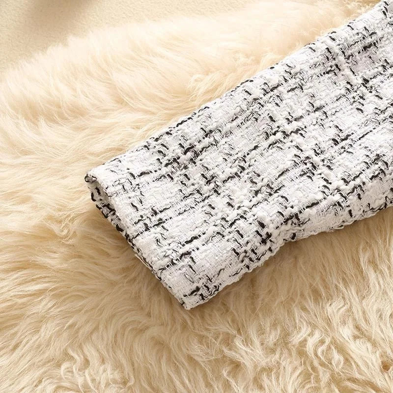 Áo Khoác Tweed Nữ Thời Trang Xuân Dáng Ngắn Sang Trọng - Daisan Mart