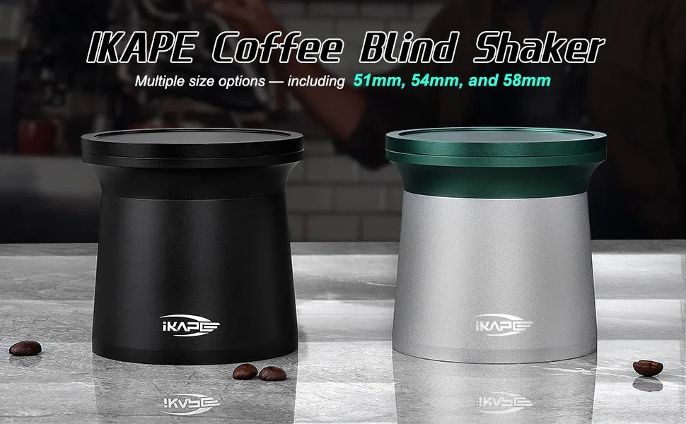 IKAPE Coffee Blind Shaker, Espresso Powder Receiver Cup, Coffee Powder Receiver Container Fits 51/54/58mm Portafilters, Silver