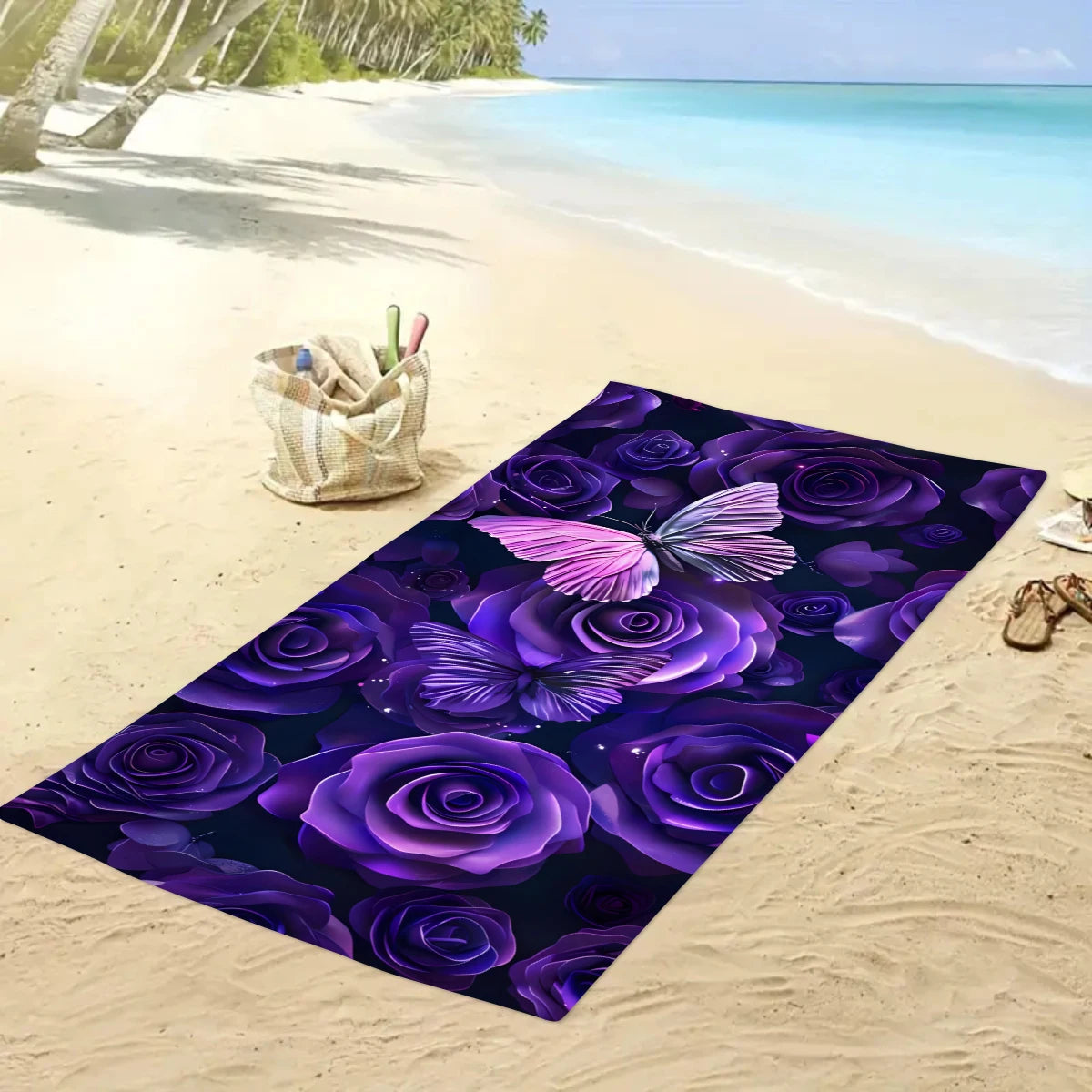 Khăn Tắm Bướm Boho Mancharo Hoa Văn Dân Tộc