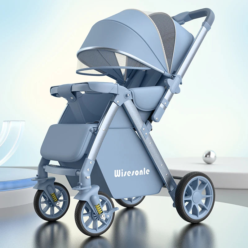 High-end folding 2-way baby stroller, sitting and lying