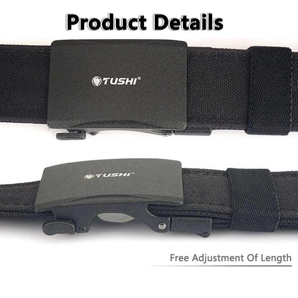 Thắt lưng nam TUSHI 3.8cm vải nylon dày đa năng tự động - Daisan Mart