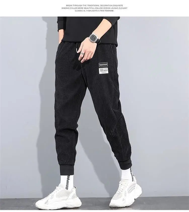 ###Korean Men's Jogger Pants Spring and Autumn: Simple Fashion