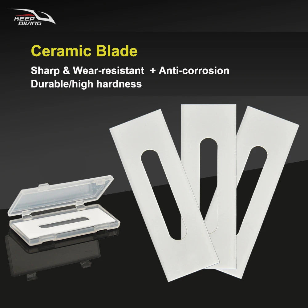 3PCS/lot Replaced Blades for KEEP DIVING Cutting Special Knife Line Cutter Ceramic/Titanium Plated/Stainless Steel Blade Secant