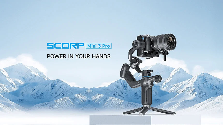 FeiyuTech SCORP Mini 3 Pro – 3-in-1 Gimbal with Detachable Handle &amp; AI 4.0 Tracking for Mirrorless, Action Cameras &amp; Phones
