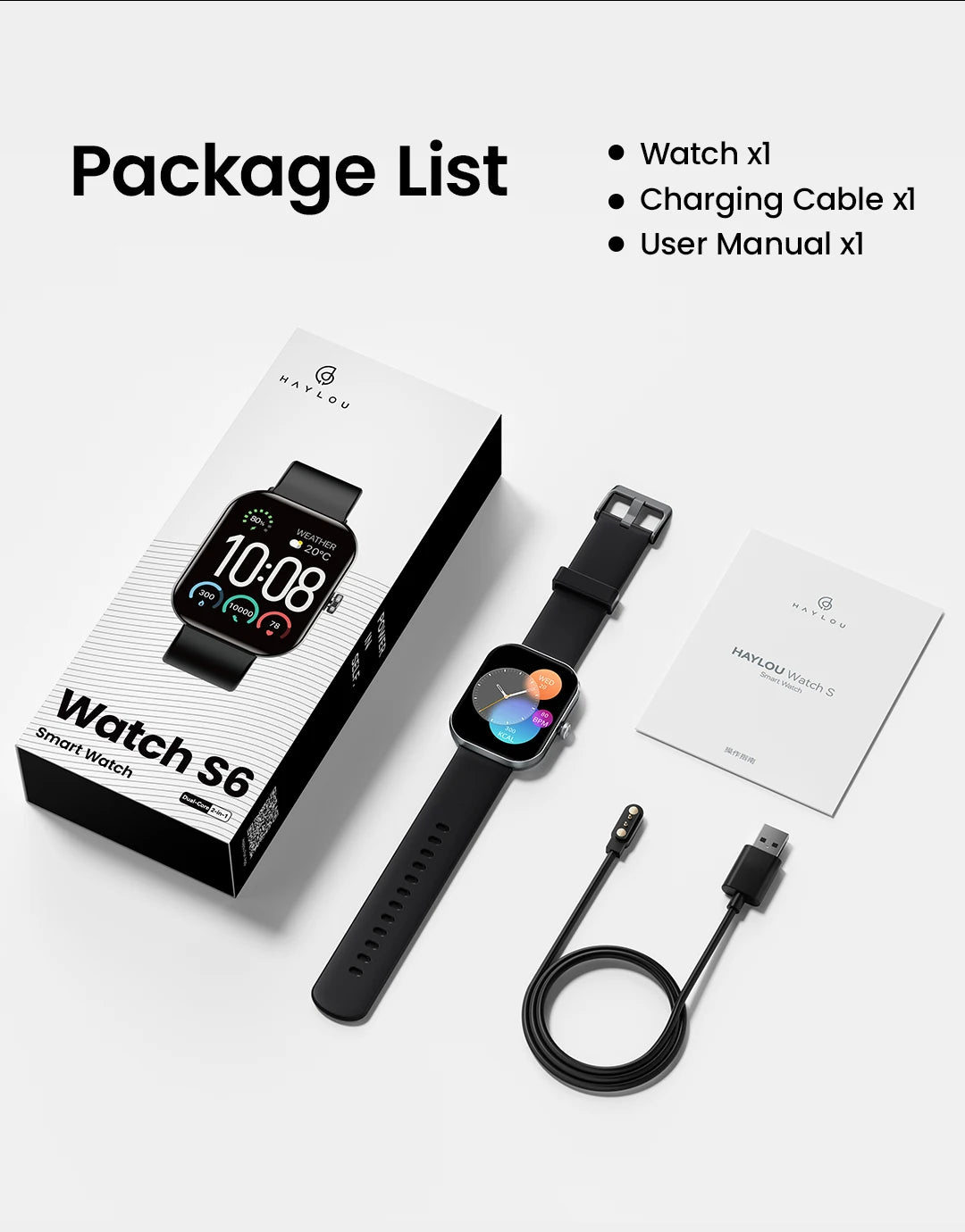 ### Đồng Hồ Thông Minh HAYLOU S6 - Gọi, Chống Nước, Thể Thao