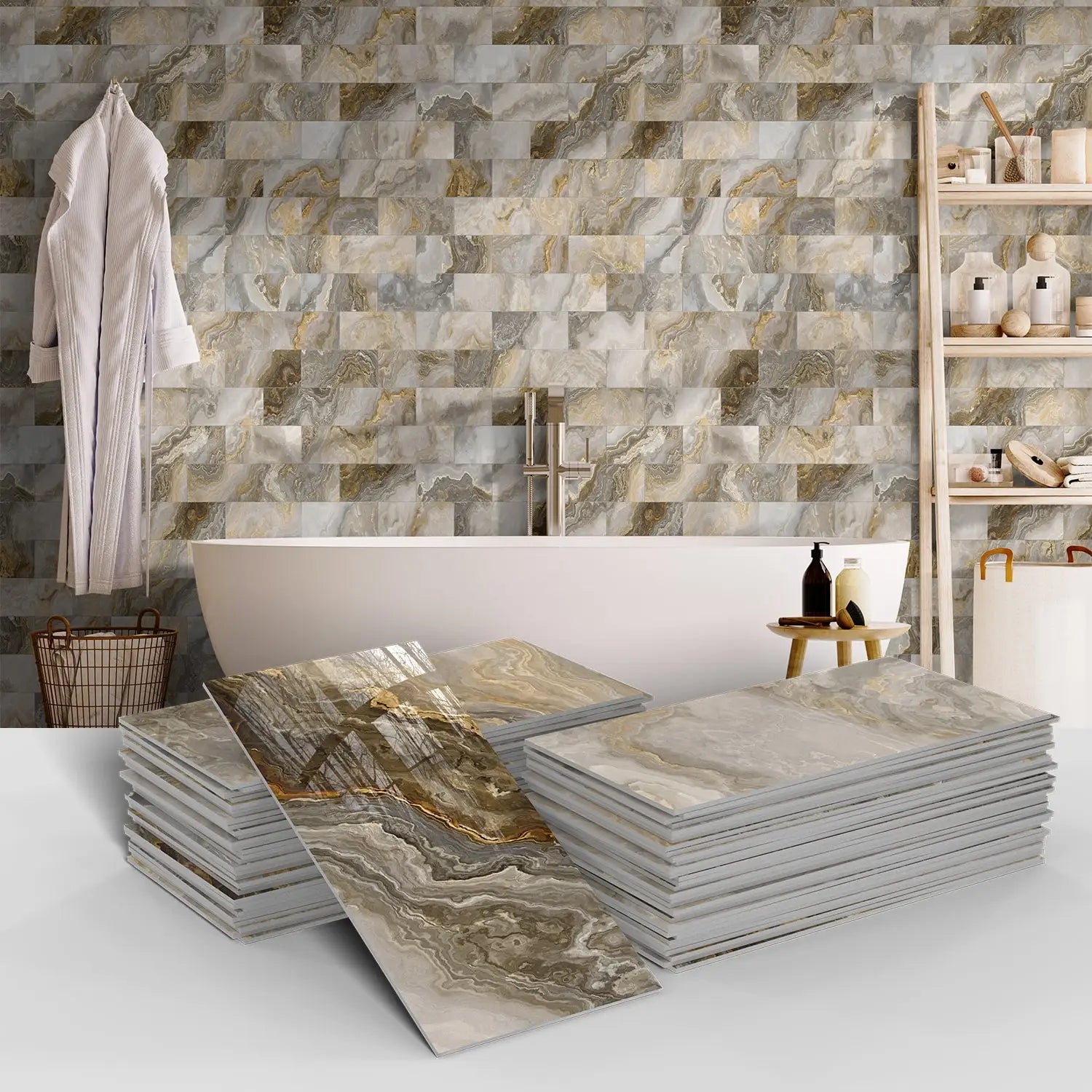 3D Waterproof Brick and Stone Decal Set - Kitchen &amp; Bathroom