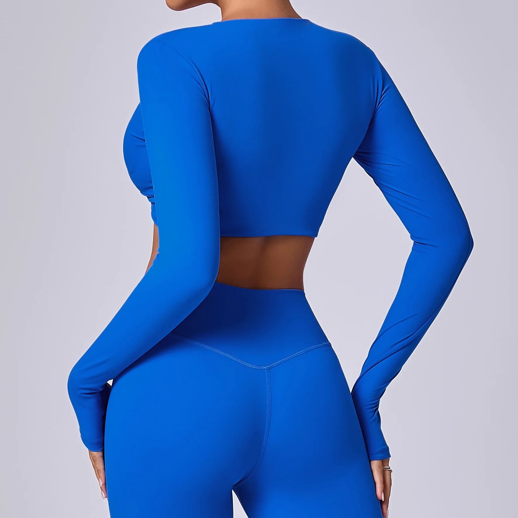Crop Top Tập Nữ Dài Tay Lỗ Ngón Thể Thao Năng Động - Daisan Mart
