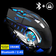 Wireless Gaming Mouse Rechargeable, Bluetooth, Silent LED